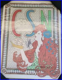 Signed Crosby Stills & Nash Wooden Ships CSN 2014 Concert Poster