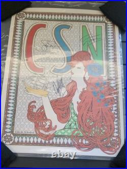 Signed Crosby Stills & Nash Wooden Ships CSN 2014 Concert Poster