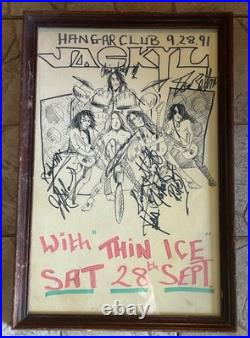Signed JACKYL Framed Concert Poster September 28, 1991 Greenville SC Hanger Club