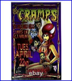 Signed with Gold Pen The Cramps Number Nightclub Concert Poster