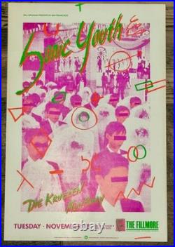 Sonic Youth Fillmore Concert Poster 1988, F063, 1st Ed