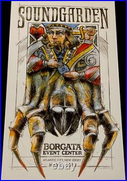Soundgarden 2013 Concert Tour Poster Signed Derek Hess Borgata Atlantic City Nj