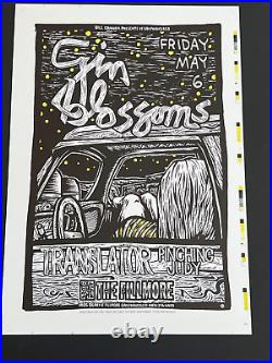 Special Black White Yellow Gin Blossoms Original Concert Poster Fillmore 1994