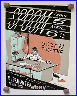 Spoon Ogden Denver 2010 Original Concert Poster Deerhunter Silkscreen