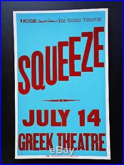 Squeeze At The Greek Theatre Original Vintage Concert Promotion Poster