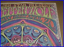 Steppenwolf Concert Poster 1969 Vintage Corpus Christi Texas Psychedelic Art AOR