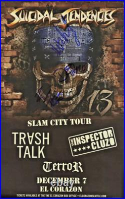 Suicidal Tendencies Signed Gig Concert Poster Seattle WA, 12/7/2013