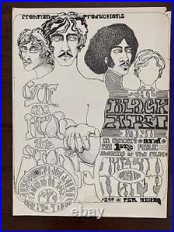 Sunset Auditorium Black Arm Band 1968 Bill Graham Era Original Concert Poster