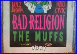 TAZ Bad Religion & The Muffs Concert Poster Poster 1992 Goldenvoice