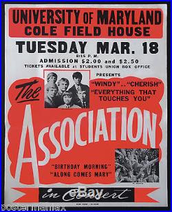THE ASSOCIATION Original 1969 Cardboard Boxing Style Concert Poster GLOBE POSTER