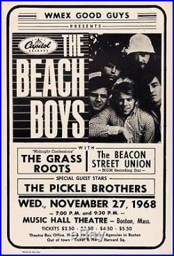 THE BEACH BOYS (1968) BOSTON CONCERT POSTER Original Scarce