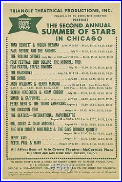 THE BEATLES Beach Boys ROLLING STONES The Byrds Original 1966 Concert Handbill