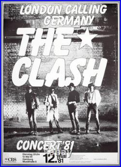 THE CLASH mega rare vintage original Hamburg 1981 concert poster