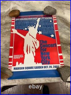 THE CONCERT FOR NEW YORK 2001 13x19 POSTER ORIGINAL Clapton, BOWIE, McCARTNEY