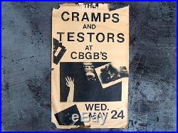 THE CRAMPS ViNTaGe 1979 PRoMo PoSTeR CBGB'S NeW YoRK PuNK CoNCeRT WiTH TeSToRS