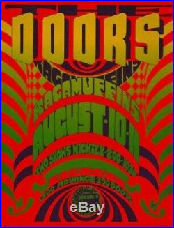 THE DOORS 1967 CROSSTOWN BUS / BOSTON CONCERT POSTER / 2nd PRINTING / NMT 2 MINT