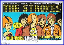 THE STROKES- ORIGINAL S/N CONCERT POSTER by Jermaine Rogers, cartoon portrait
