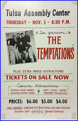 THE TEMPTATIONS Original 1970 Cardboard Boxing Style Concert Poster