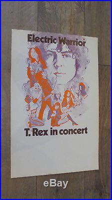 T. Rex Electric Warrior Original 1972 USA Concert Promo Poster MARC BOLAN