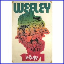 T Rex / Status Quo / Rory Gallagher 1971 Weeley Festival Concert Poster (UK)
