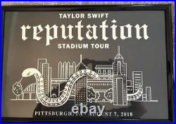 Taylor Swift Reputation Pittsburgh Concert Poster Framed Rare Taylor Swift Reputation Pittsburgh Concert Poster Framed Rare