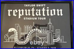Taylor Swift Reputation Pittsburgh Concert Poster Framed Rare Taylor Swift Reputation Pittsburgh Concert Poster Framed Rare