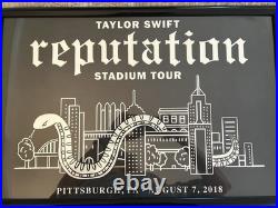 Taylor Swift Reputation Pittsburgh Concert Poster Framed Rare Taylor Swift Reputation Pittsburgh Concert Poster Framed Rare