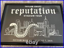 Taylor Swift Reputation Pittsburgh Concert Poster Framed Rare Taylor Swift Reputation Pittsburgh Concert Poster Framed Rare