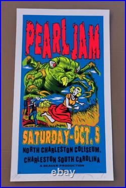Taz Pearl Jam Signed Numbered Limited Edition Lowbrow Silkscreen Concert Poster