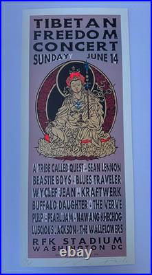 Taz Tibetan Freedom Silkscreen Rock Concert Poster Signed Beastie Boys Pearl Jam Taz Tibetan Freedom Silkscreen Rock Concert Poster Signed Beastie Boys Pearl Jam