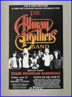 The Allman Brothers Band Concert Poster Indiana Memorial Coliseum 1980 Ozark