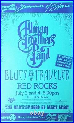 The Allman Brothers Concert Poster Colorado 1992 Red Rocks
