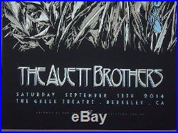 The Avett Brothers Ken Taylor concert poster screen print Berkeley Greek Theatre