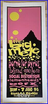 The BIG MELE 1994 NOFX. Social Distortion Hawaii? Silkscreen Concert Poster