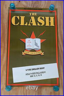 The Clash Know Your Rights Original Rolled Rock Concert Promo Poster (1982)