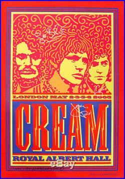 The Cream SIGNED Royal Albert Hall concert poster by Eric Clapton, Ginger & Jack