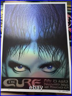 The Cure Emek Foil Concert Poster 23/25 Hollywood Bowl LA 5/23/2023 Signed