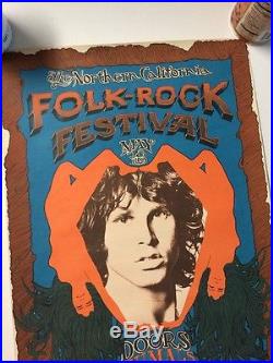 The Doors Concert Poster 1968 Folk Rock Festival ORIGINAL Jim Morrison Rare