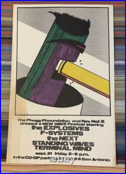 The EXPLOSIVES Concert Poster by The Phogg Foundation 1979 Austin Texas DAZE