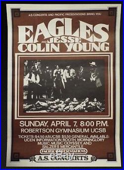 The Eagles Jesse Colin Young ORIGINAL 1974 CONCERT POSTER California