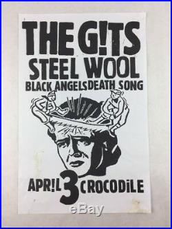 The Gits Steel Wool Black Angel Death Song Concert Poster in Seattle WA