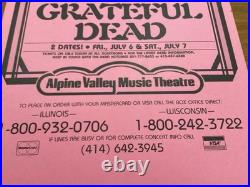 The Grateful Dead Original 1984 Alpine Valley Concert Tour Promotional Poster