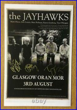 The Jayhawks Glasgow Scotland 2011 Signed Original Autograph Concert Poster