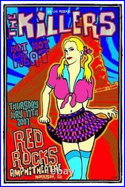 The Killers Red Rocks Denver Concert Poster Kuhn 2007 Silkscreen Original