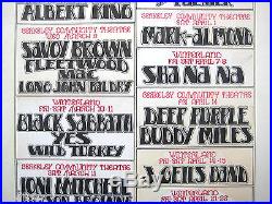 The Kinks Allman Bros Sabbath Orig. SIGNED 1972 Concert Poster Art by R. Tuten