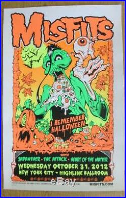 The Misfits New York City 2012 Silkscreen Concert Poster Original