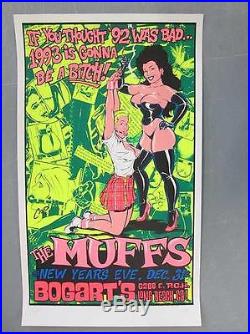The Muffs Long Beach Ca 1992 Coop Concert Poster Silkscreen Original Ap