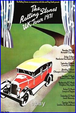 The Rolling Stones UK Tour Vintage 1971 Concert Poster