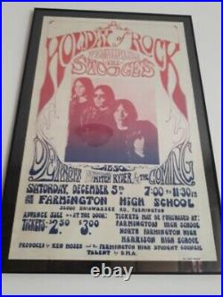 The Stooges Original Concert Poster Farmington 1970 Iggy Pop Boxing Style Lp Bg