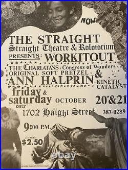 The Straight Theater Fillmore Era Concert Poster Workitout Charlatans RARE 1967